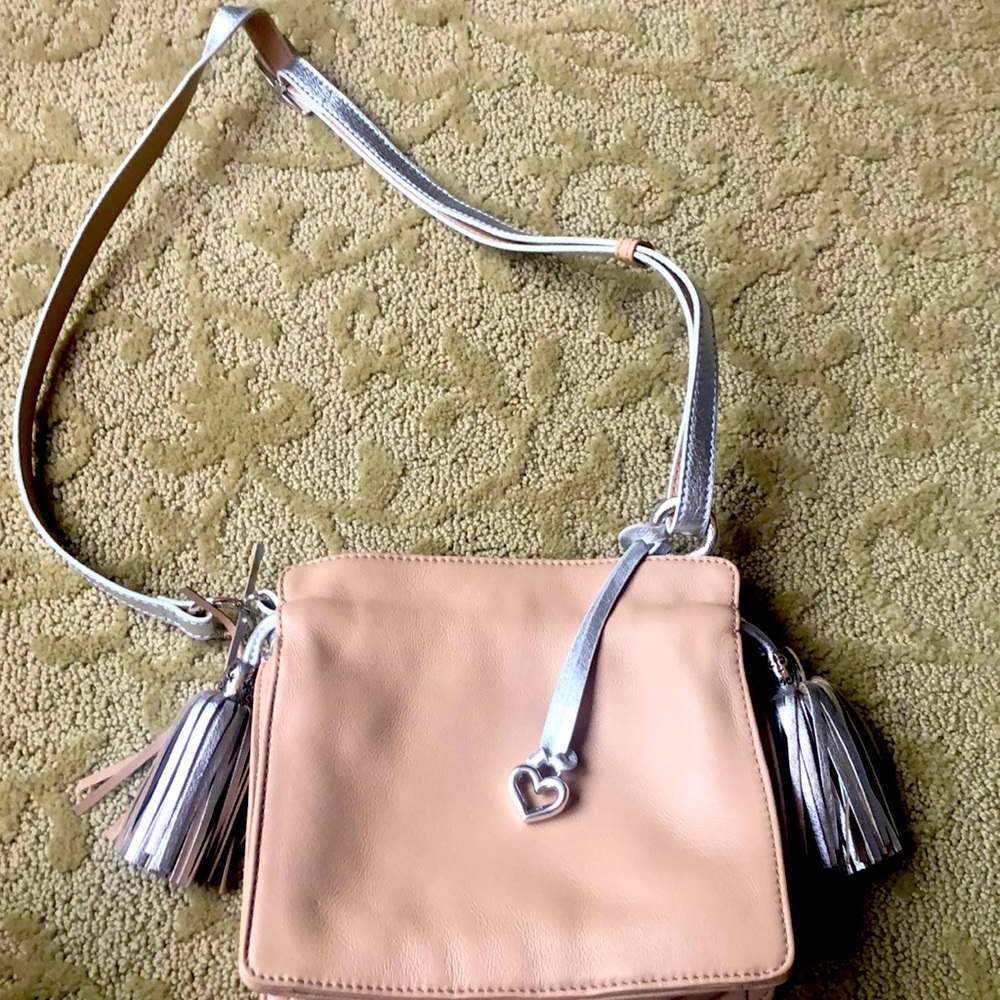 Brighton Emily in Paris ETTA cream tan crossbody with silver tassels